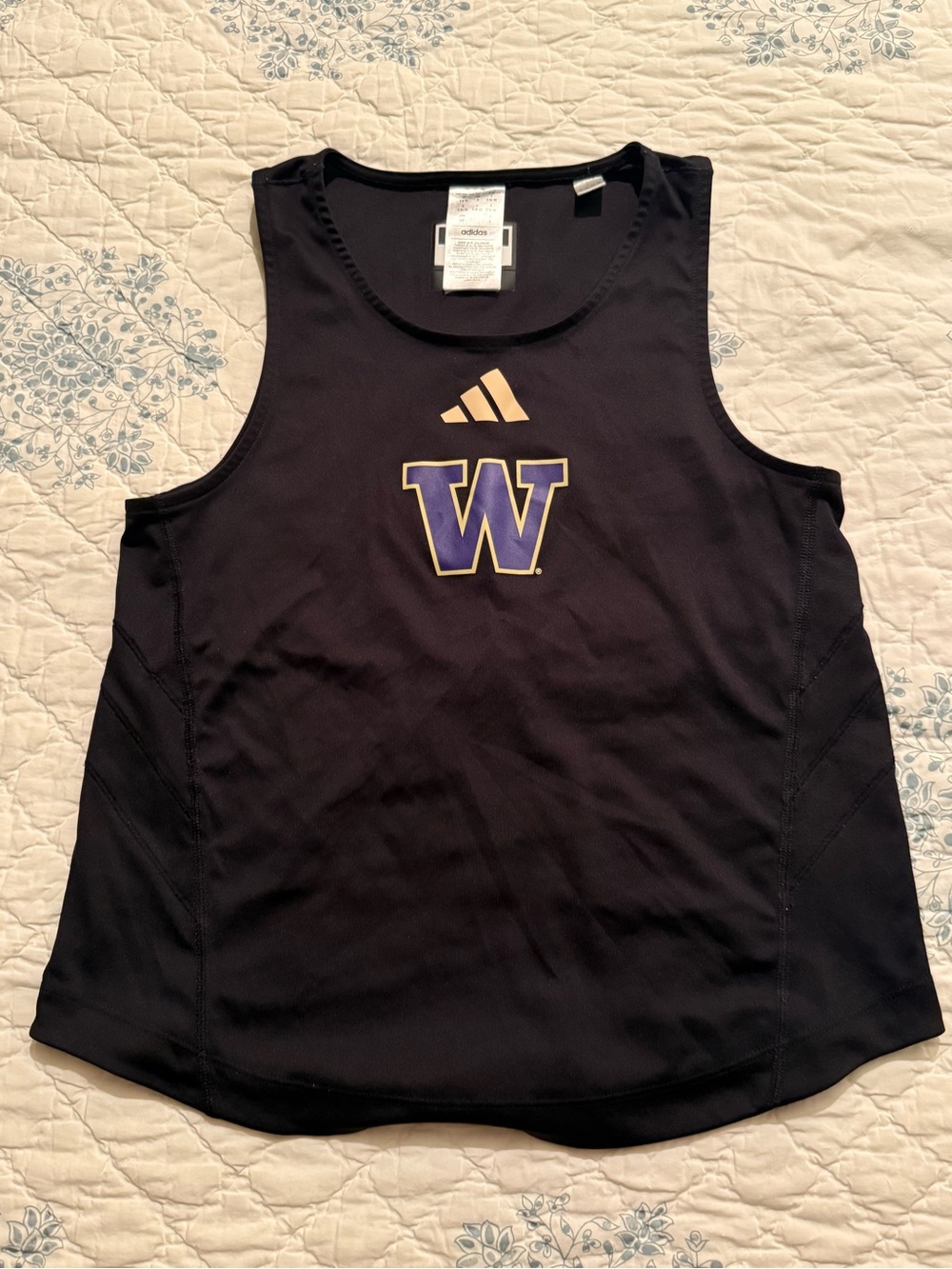 Adidas Black Tank with Purple and Gold ‘W’ Logo
